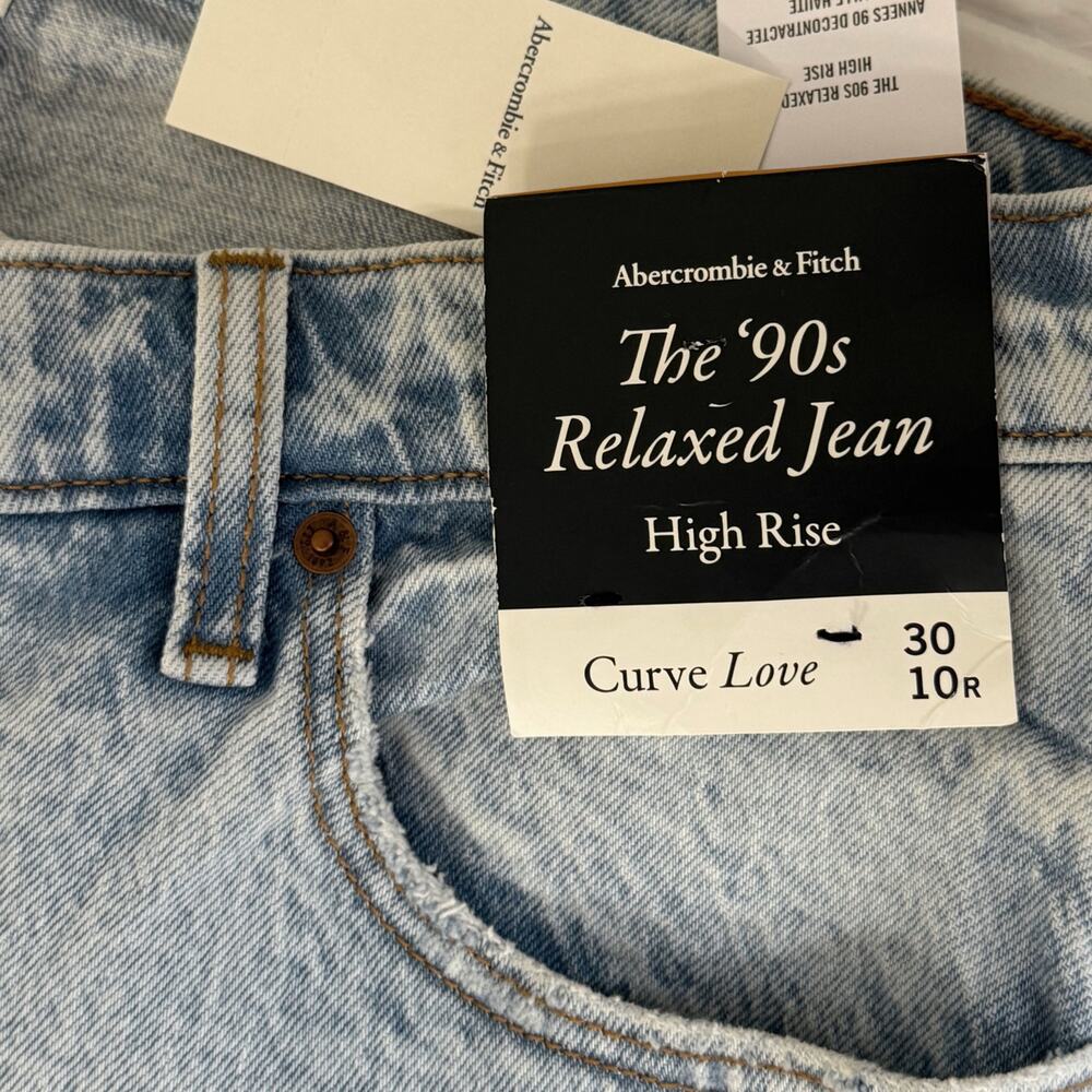 Abercrombie & Fitch light blue woman's jeans high rise in size 30/10 regular NEW - Picture 4 of 4